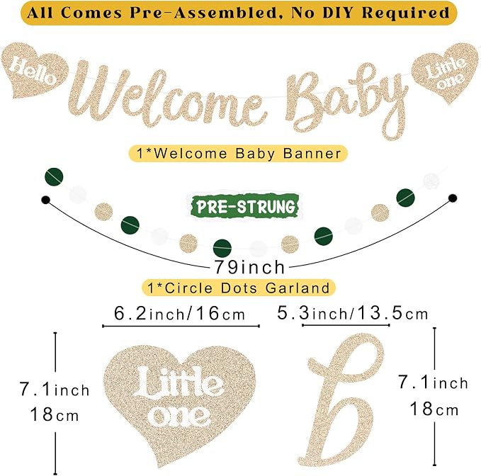 Sage Green Baby Shower Decorations Boy, Pre-Strung, Honeycomb Balls, Paper - Image 3