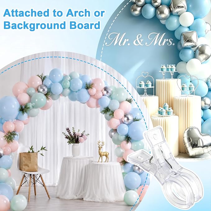 30 Pcs Large Balloon Clips, 3.5" Transparent Heavy Duty Spring Clips - Image 4