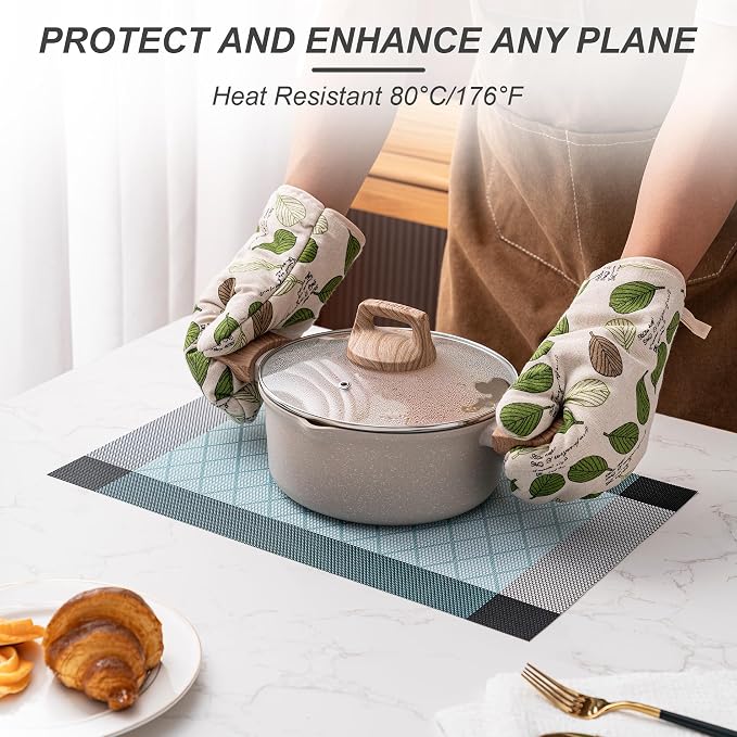 Placemats Set of 6 Washable Indoor | Outdoor Vinyl Place Mats - Image 4