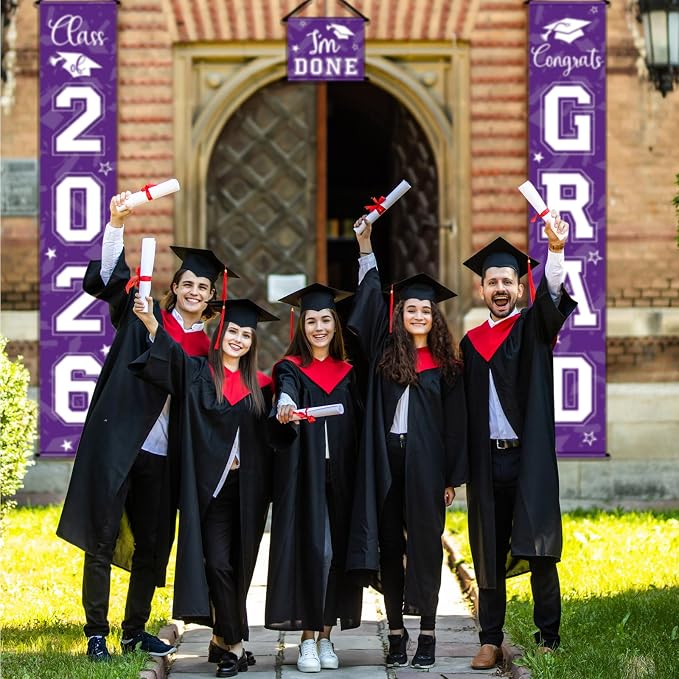 Moukeren 3 Pieces 2026 Graduation Party Decorations Graduation Porch Sign Class - Image 6