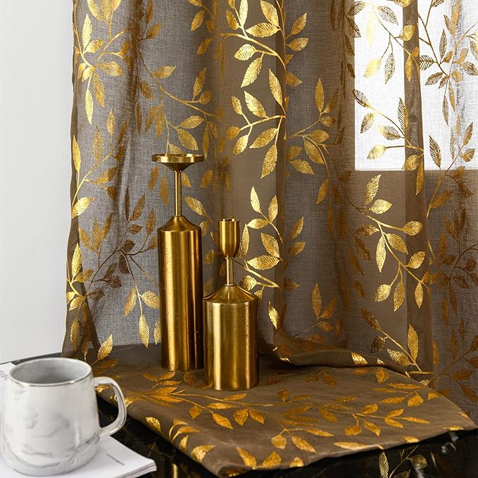 Sutuo Home Taupe Sheer Curtains 72 Inch Length 2 Panels Set, Privacy Voile by SutuoHome