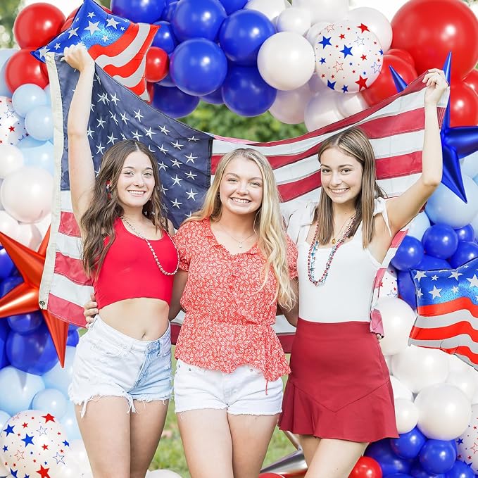 124Pcs 4th of July Balloon Arch Garland Kit Red White and Blue Birthday Party - Image 6