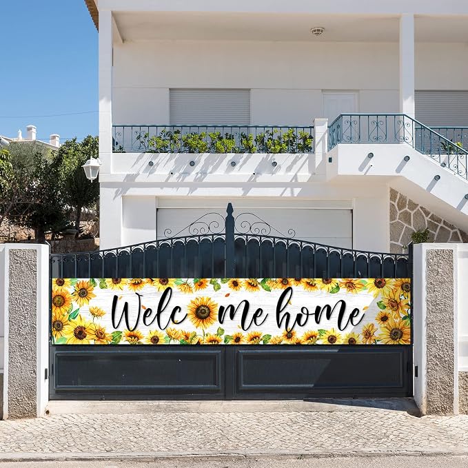 Large Welcome Home Banner Decorations Sunflower Welcome Home Yard Sign - Image 6