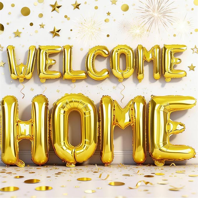 40Inch Gold WELCOME HOME Letter Balloon by Togvu