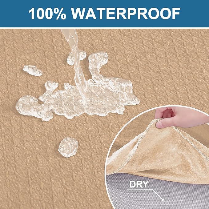 Smiry Waterproof Seat Covers for Dining Room Chairs, No Rear Covers | Stretch - Image 3