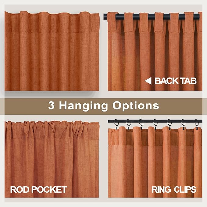 Burnt Orange Curtains 108 Inches Long - Image 5