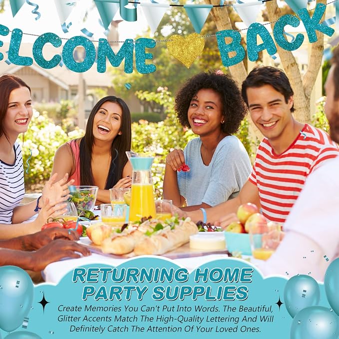Fulmoon Pre Strung Welcome Back Glitter Banner First Day of School Party - Image 5