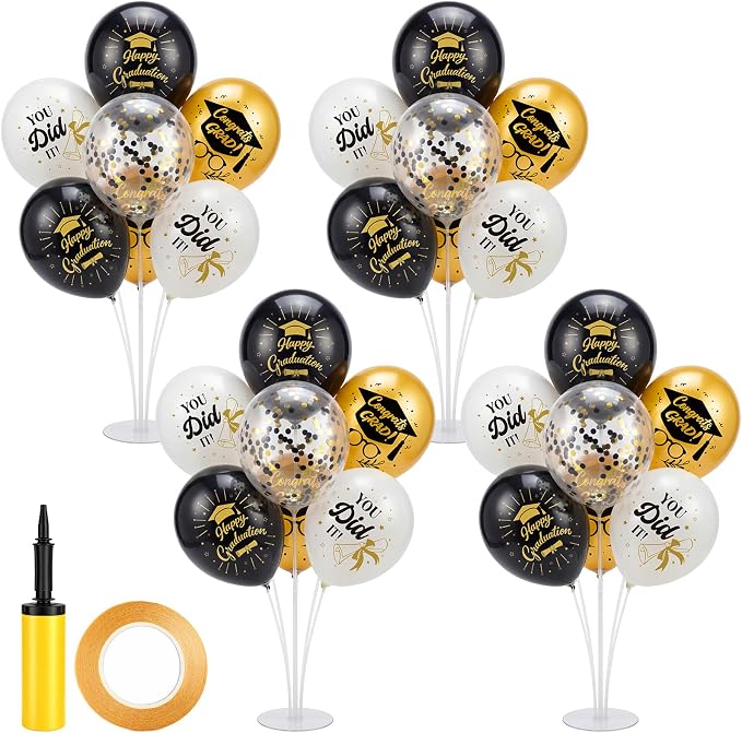 Foilswirl 4 Sets Graduation Party Balloons 2026 Congrats Grad Table by Foilswirl