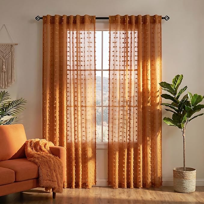 KOUFALL Burnt Orange Fall Curtains by KOUFALL
