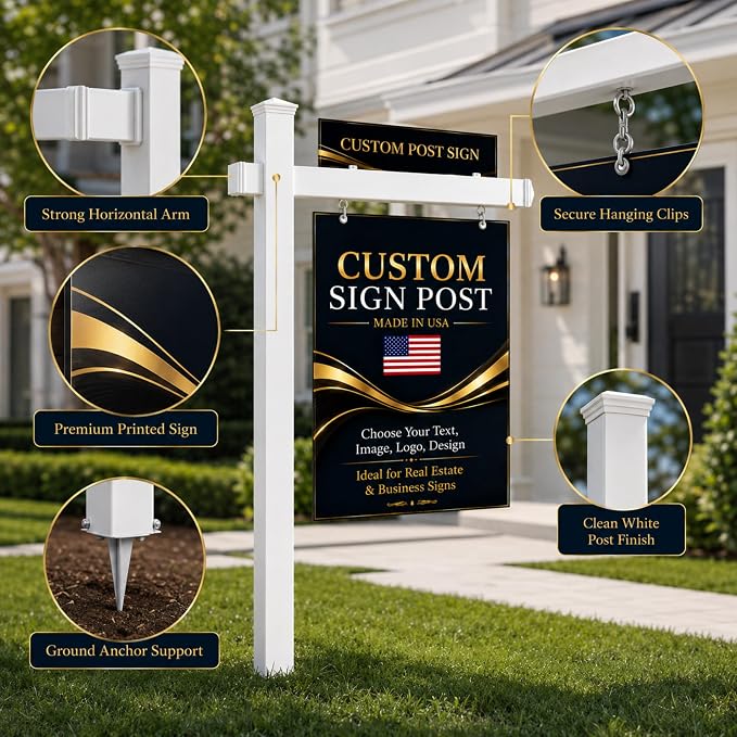 Custom Real Estate Sign Post By BCB Print – Yard Sign Holder - Image 6