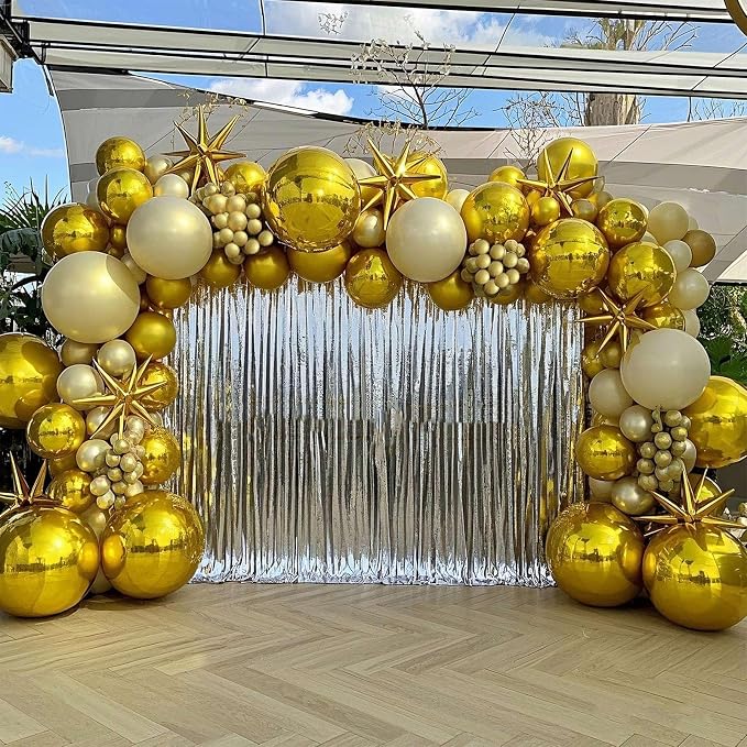 18 Pcs Foil Balloons Shiny Round Balloons Set Large Balloon Garland Arch - Image 2