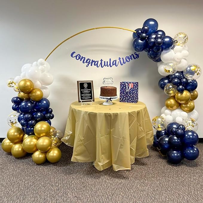 Navy Blue and Gold Balloons, 60 Packs 12 inch Navy Blue and Metallic Chrome - Image 6