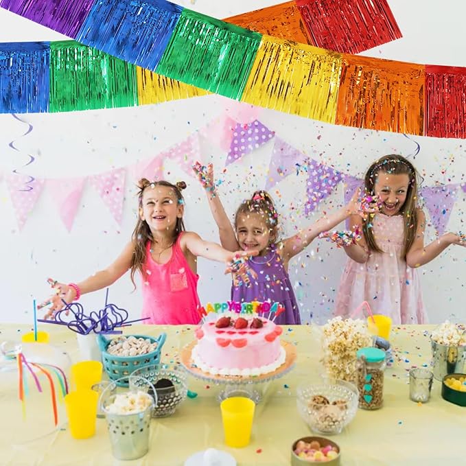 BEISHIDA Colorful Fringe Garland Banner 30ft Wall Tinsel Foil Streamers | 3Pack - Image 4
