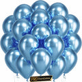 Pro Duralatex Metallic LightBlue Extra-Thick Balloon 120Pack 10inch | Chrome by Bezente
