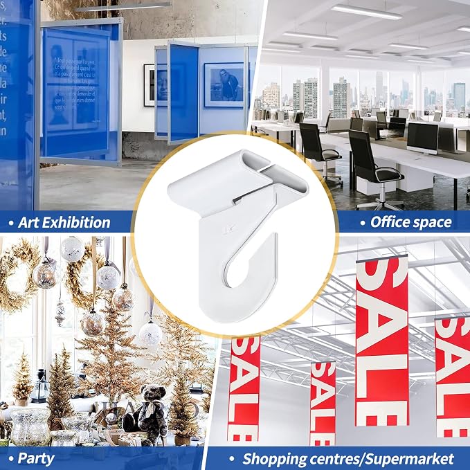 30 Pairs Drop Ceiling Hooks for Hanging, Suspended Track Ceiling Tile Clips - Image 9