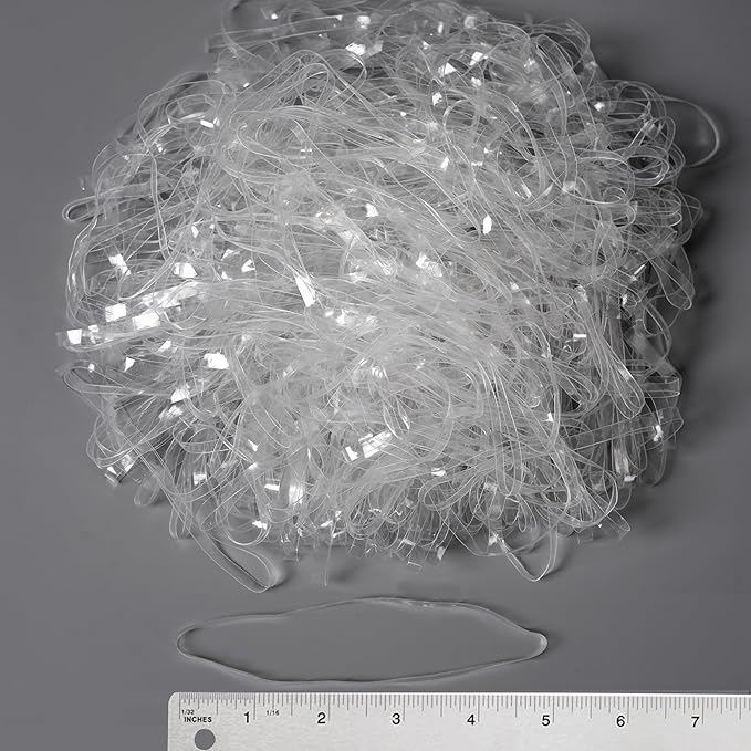 Rubber Bands Long 5inx0.2in 190Pcs TPU Clear Rubber Band by Damyda