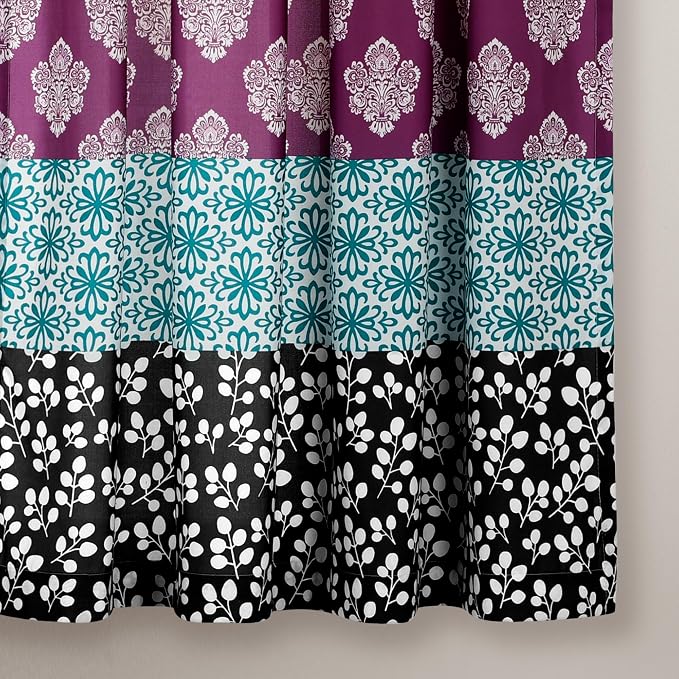 Lush Decor Bohemian Stripe Window Curtain Panels, Pair 52" W x 63" L Fuchsia & - Image 4