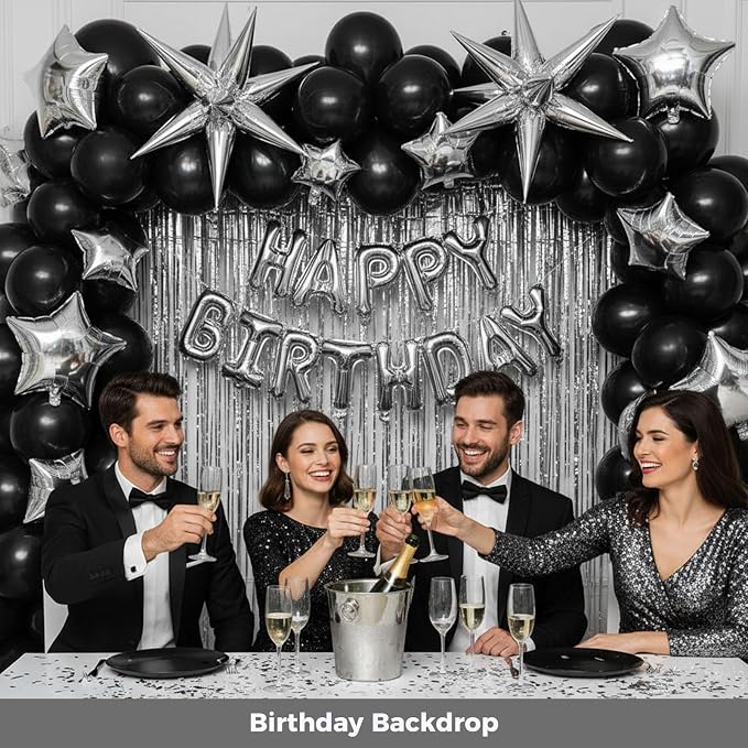 LovesTown 72PCS Silver Starburst Balloons, Foil Balloons Magic Star Spike - Image 4