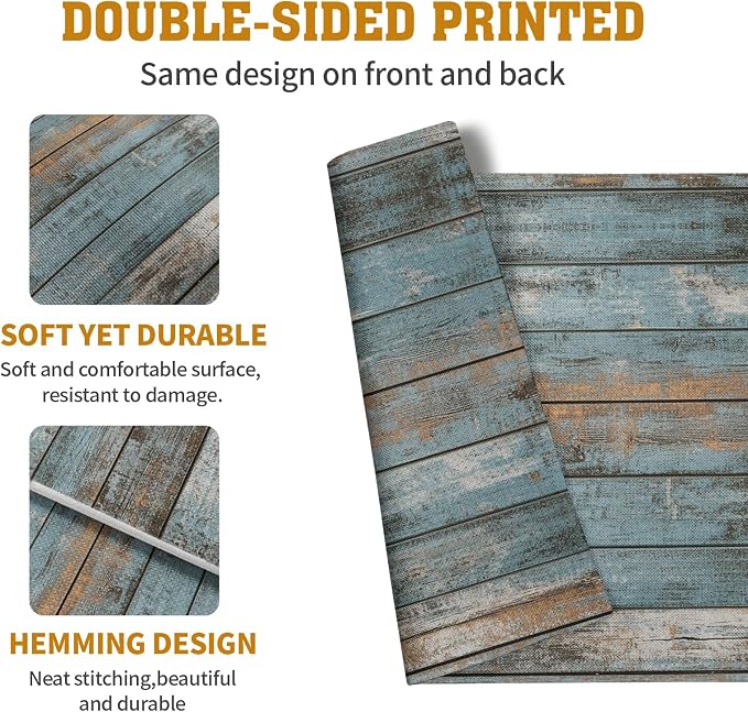 Rustic Wooden Board Print Placemats Set of 4 Vintage Wood Grain Texture - Image 5
