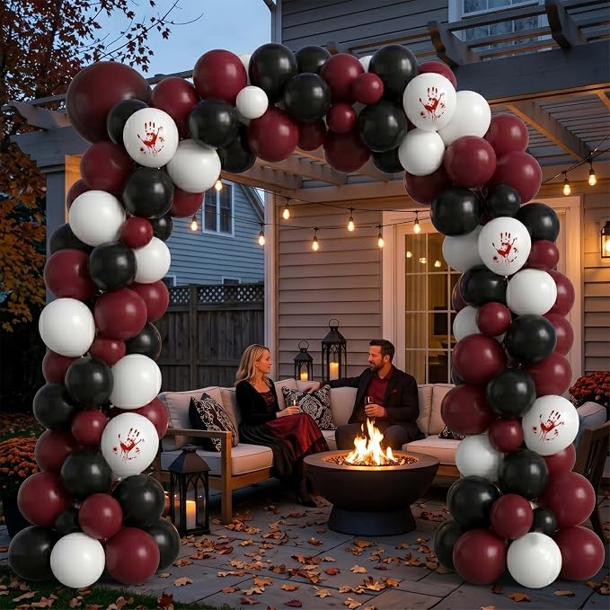 Halloween Balloon Arch Garland Kit, Spooky Party Decorations Background Supplies - Image 3