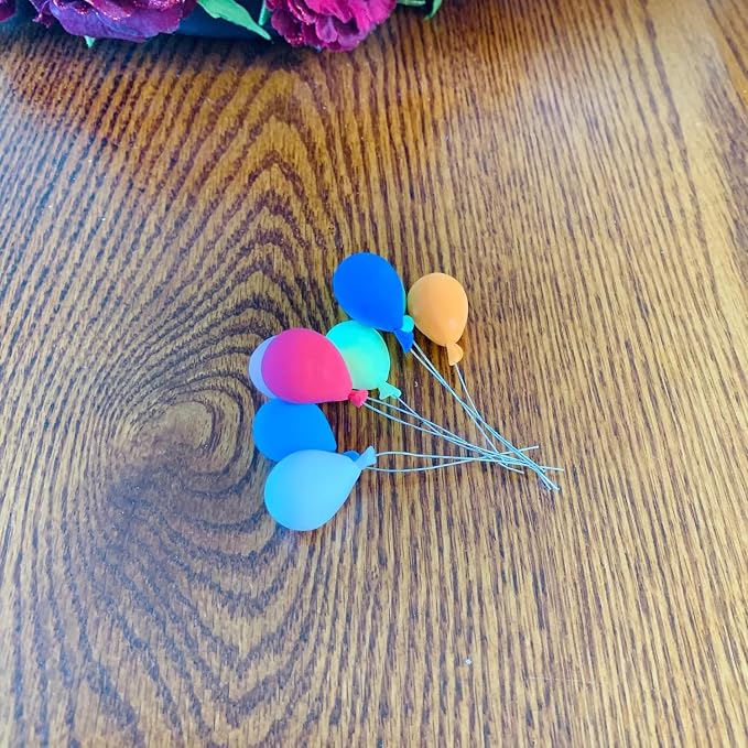 Dollhouse Miniature Balloons, Mini Balloons, 1:12 Scale Rainbow Balloons - Image 3