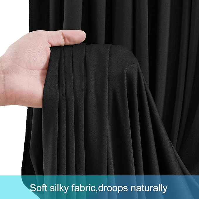 10x12 Black Backdrop Curtains for Wedding Party Wrinkle Free Backdrops Curtain - Image 5