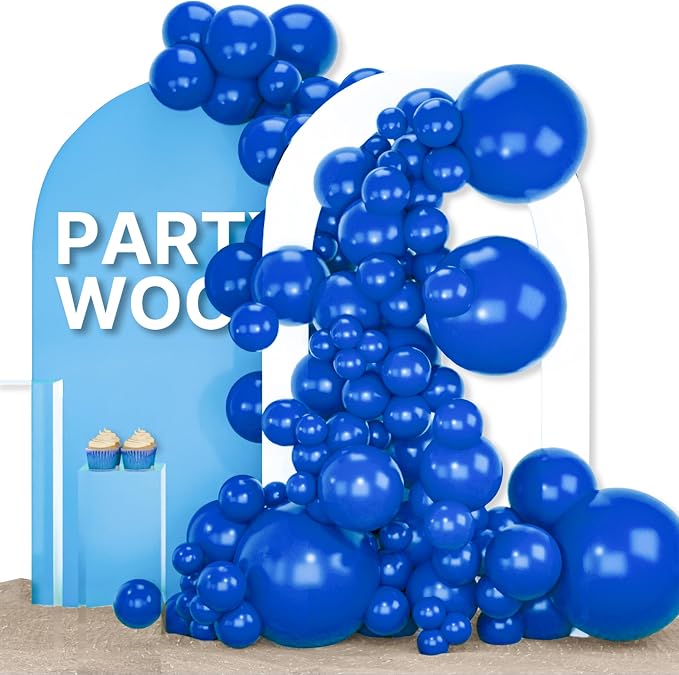 PartyWoo Royal Blue Balloons 155pcs Dark Blue Balloons Different Sizes | 18 12 by PartyWoo