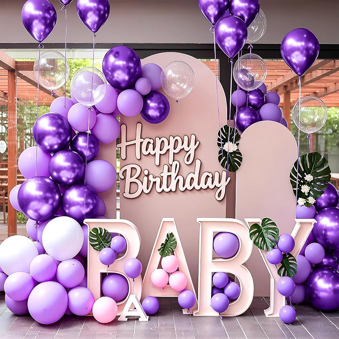Metallic Purple Balloons 100 Pack 12 Inch Extra Thick Latex Party Balloon - Image 6