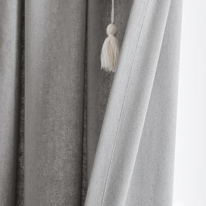 Lush Decor Boho Pom Pom Tassel Linen Textured Window Curtain Panel, Single 52" - Image 5