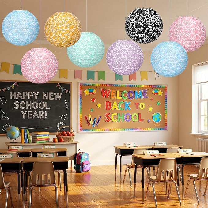 Baquler 12 Pcs Composition Notebook Hanging Lanterns Party Decorations - Image 5
