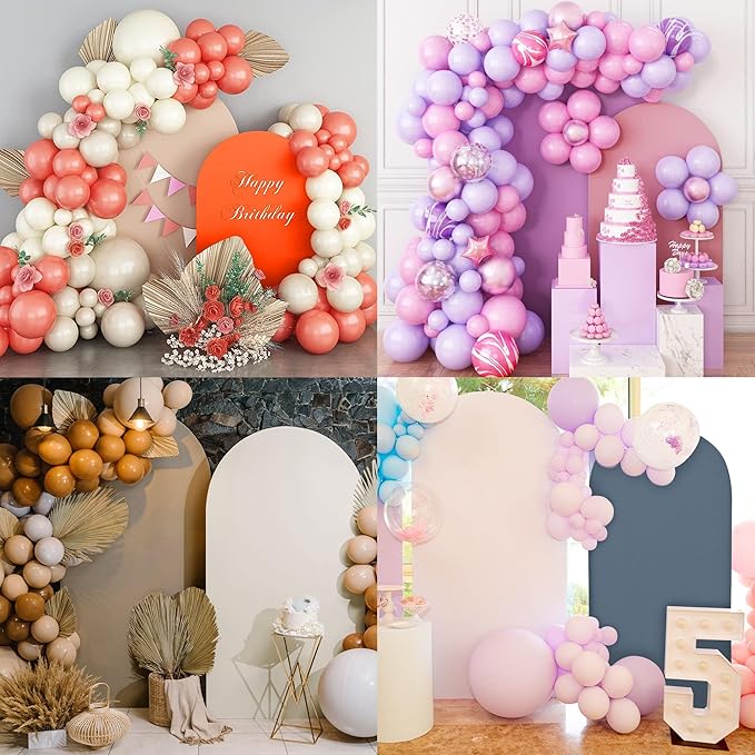 Wedding Arch Cover 7.2FT 6FT Arch Backdrop Cover Spandex Fitted Arch Cover for Round Top Chiara Backdrop Stand Covers for Wedding Birthday Party Baby Shower Banquet Ceremony Decoration