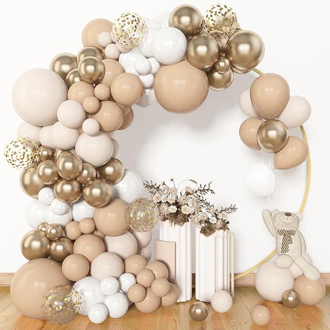 Amandir 153pcs White Sand Balloon Garland Arch Kit Different Sizes | 18 12 10 5 by Amandir
