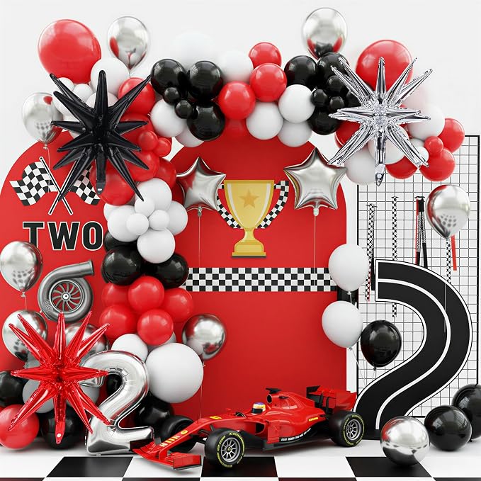 RUBFAC Red and Black Balloon Arch Kit 140pcs | Red Black and Metallic Silver - Image 5