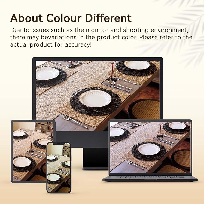 AHHFSMEI Paper Braided Round Placemats Set of 12 Natural Non-Slip Heat - Image 6