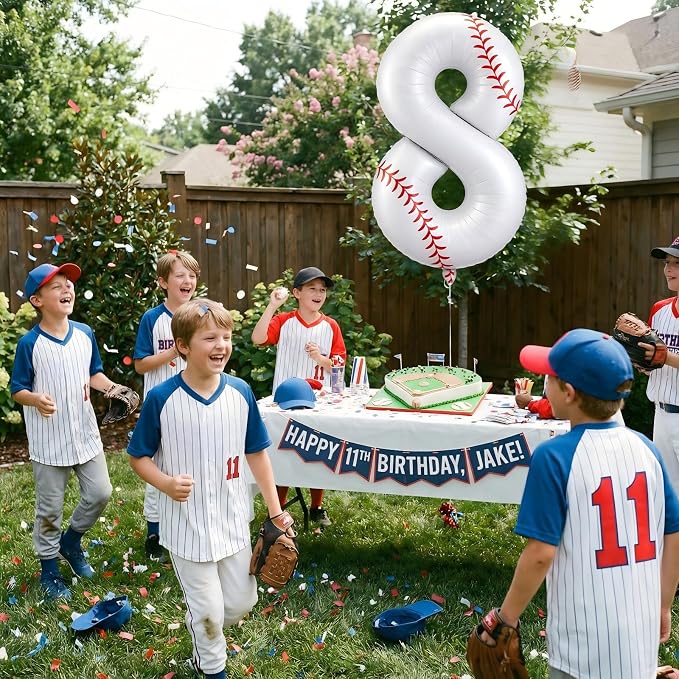 Jenaai Baseball Number 8 Balloons 40 Inch Baseball Theme Birthday Party - Image 5