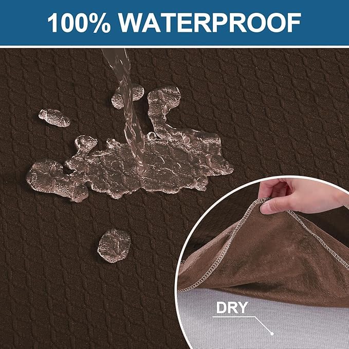 Smiry Waterproof Seat Covers for Dining Room Chairs, No Rear Covers | Stretch - Image 3