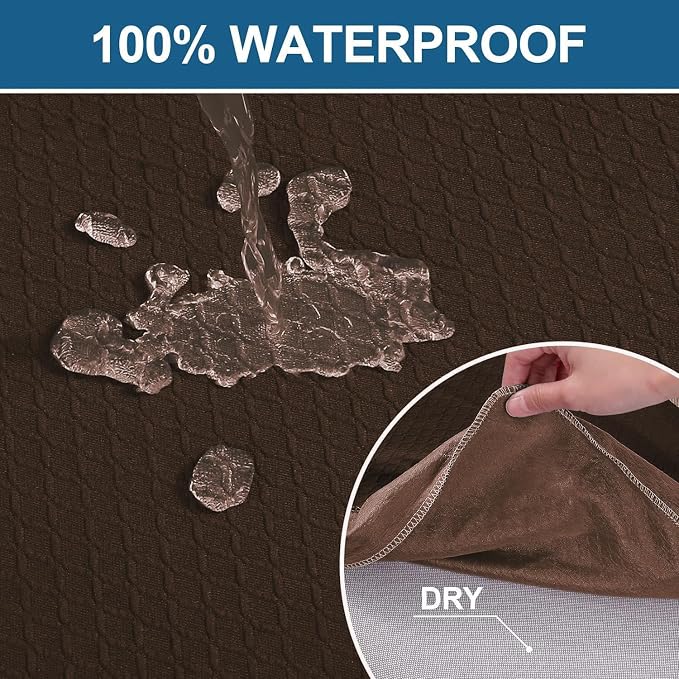 Smiry Waterproof Seat Covers for Dining Room Chairs, No Rear Covers | Stretch - Image 3