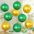 Green Gold Round Foil Balloons 9 pcs, Metallic Giant 4D Round Balloons 22 Inch by Cledeco