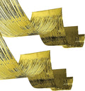 Beistle 2 Piece Gold Metallic Plastic Fringed Ceiling Curtains, 19.5” x 16’ by Beistle