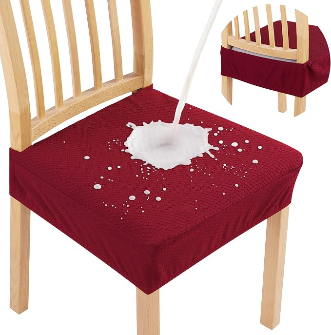 Smiry Waterproof Seat Covers for Dining Room Chairs, No Rear Covers | Stretch by Smiry