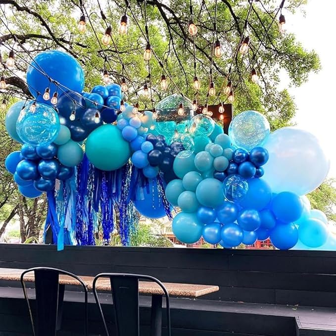 Blue Balloons for Ocean Shark Birthday Party Decorations Under the Sea Balloon - Image 2