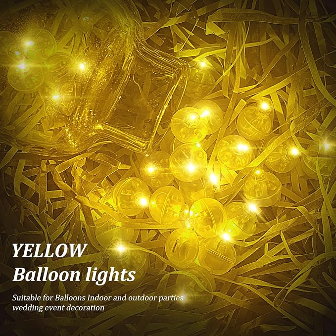 50pcs LED Yellow Balloon Light Mini Tiny LED Light, Small Round Led Ball Lamp - Image 3