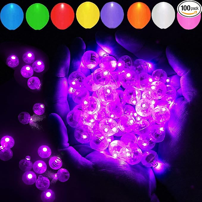 100pcs Pink LED Balloon Light, Mini Tiny Led Light Round Led Ball Lamp by Aogist