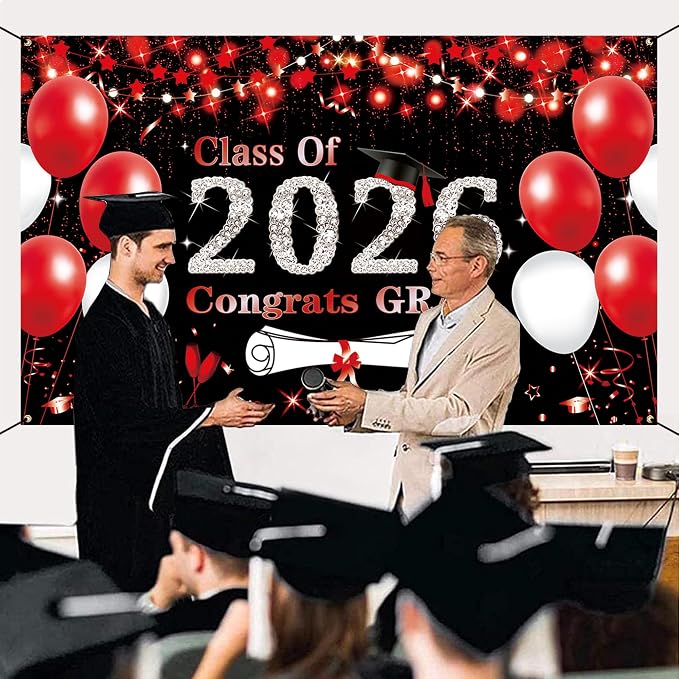 DARUNAXY Black Red Graduation Party Decorations - Image 4