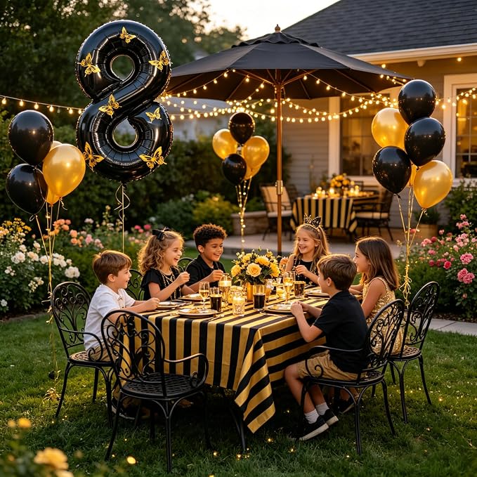 40 Inch Black Number 8 Balloon - Image 6