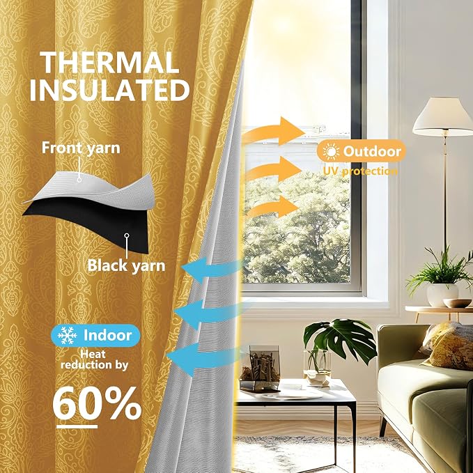 DWCN 100% Blackout Curtains for Bedroom 84 Inch - Image 2