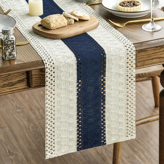 Artoid Mode Dark Blue Farmhouse Rustic Table Runner 12x36 Inch | Seasonal by ArtoidMode
