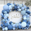 Dusty Blue Balloons Arch Kit, Double Stuffed, Party Decor | Dark Denim Blue by Zesliwy