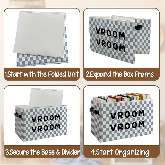 Race Car Boy Nursery Foldable Storage Bins Box - Image 4