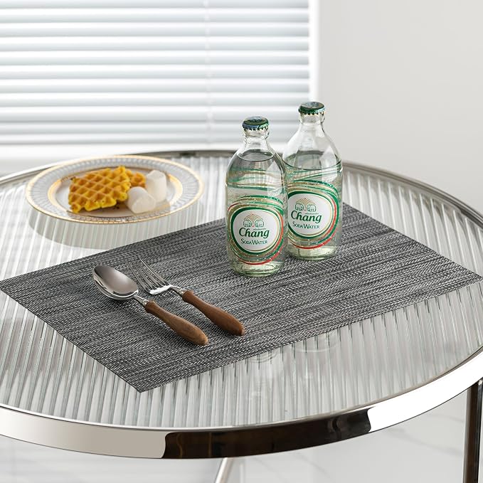 LEXMORE Placemats Set of 8 Vinyl/Plastic Woven Place Mats - Image 7